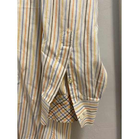 PETER MILLAR STRIPED BUTTON UP SHIRT - SIZE MEDIUM - - Picture 5 of 8
